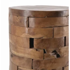 Tabouret rond bois marron - décoration