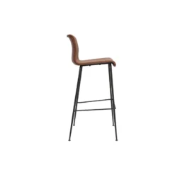 Tabourets de bar fixes marron aspect vieilli et métal noir h75 (lot de 2) harold