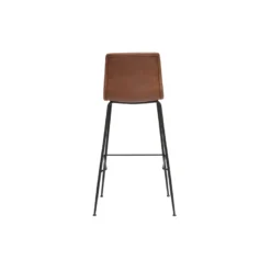 Tabourets de bar fixes marron aspect vieilli et métal noir h75 (lot de 2) harold