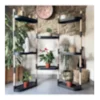 Étagère modulaire pour plantes noire à 8 plateaux