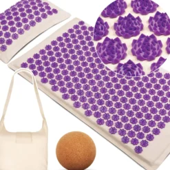 Tapis d'acupression + coussin ferme + sac transport + balle massage offerte