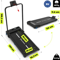 Tapis de marche et course 2-en-1 walkpad hypermotion sous bureau