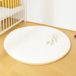 Tapis d'eveil havane en coton bio blanc