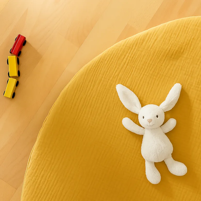 Tapis d'eveil havane en coton bio honey