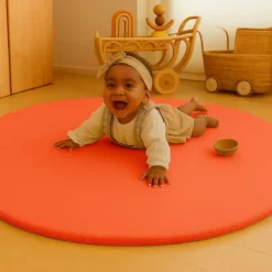 Tapis d'eveil havane en coton bio fraise