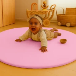 Tapis d'eveil havane en coton bio rose