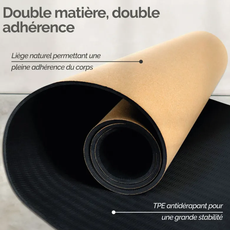 Tapis de yoga en liège - 180 x 60 cm