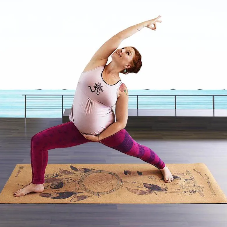 Tapis de yoga liège attrape rêves 5mm