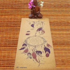 Tapis de yoga liège attrape rêves 5mm