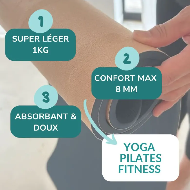 Tapis pilates et yoga performance confort totem 8 mm