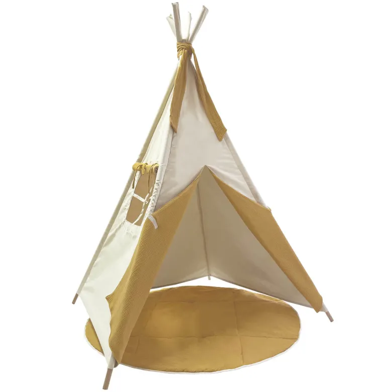 Tapis pour tipi bobble moutarde