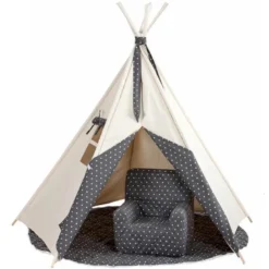 Tapis pour tipi enfant stars gris