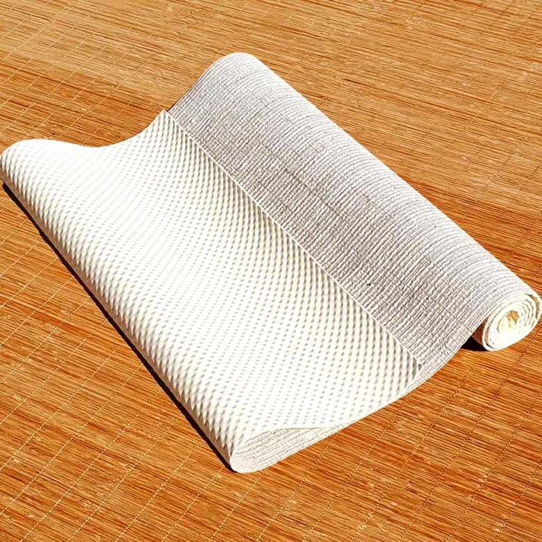 Tapis yoga bio latex et jute blanc 4mm