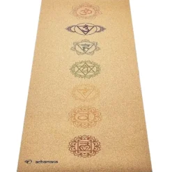 Tapis yoga liège & caoutchouc 7 chakras