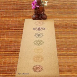 Tapis yoga liège & caoutchouc 7 chakras