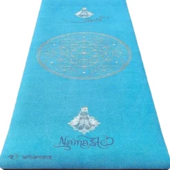 Tapis yoga épais 6mm namaste turquoise