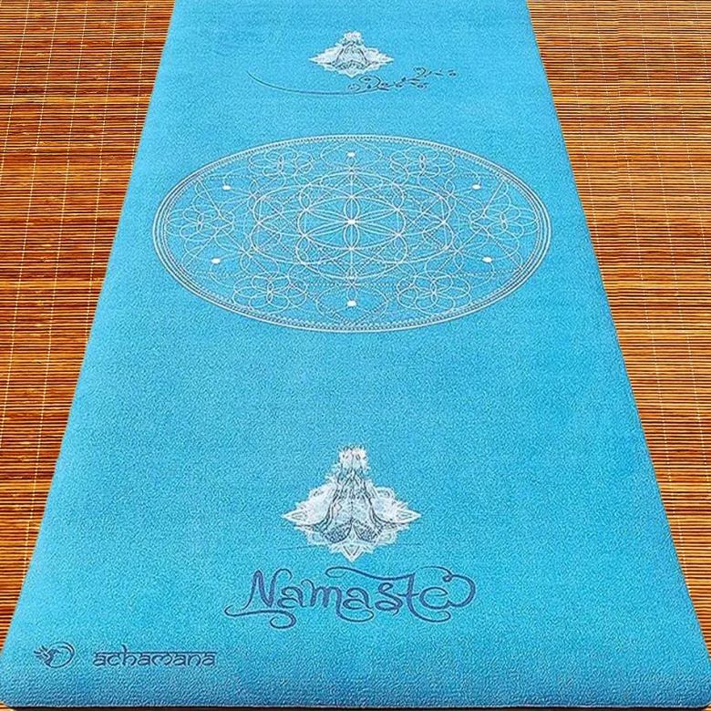 Tapis yoga épais 6mm namaste turquoise