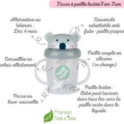 Tasse anti fuite + paille lestée ko