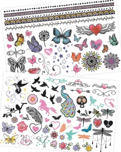 75 tattoos lavables paillettes