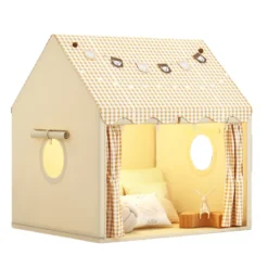 Tente de jeu grande ouverture pour enfant en polyester beige