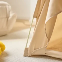 Tente de lit pour enfant 3-en-1 en polyester beige