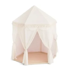 Tente d'intérieur pavillon pour enfant en tissu rose beige
