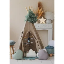Tente tipi beige lin naturel
