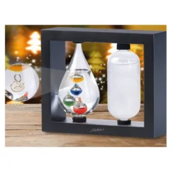 Thermomètre et baromètre - cadre en bois