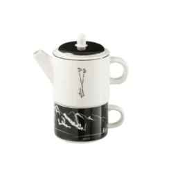 Théière céramique noir h.18.5cm