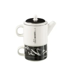 Théière céramique noir h.18.5cm