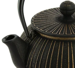 Théière fonte kiku noir-doré 650 ml