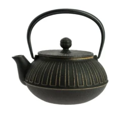 Théière fonte kiku noir-doré 650 ml