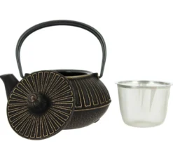Théière fonte kiku noir-doré 650 ml