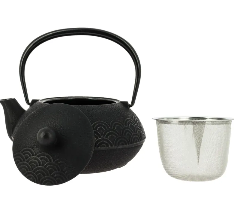 Théière fonte seigaiha noire 650 ml
