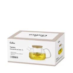 Théière 1l avec couvercle en bois