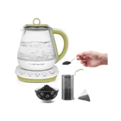 Théière 0.8l 800w blanc et vert