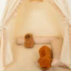 Tipi avec pompons pour enfant beige