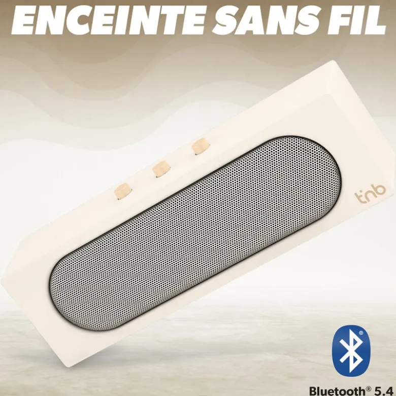 T'nb - enceinte bluetooth rainbow barre, bluetooth 5.4, 10 w rms - blanc