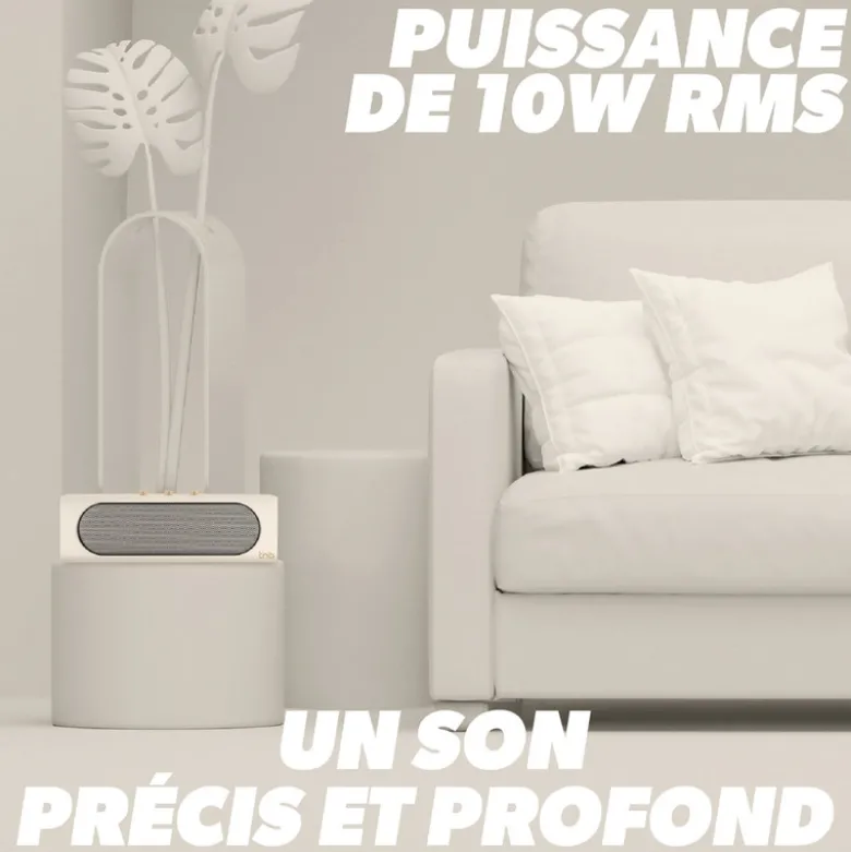 T'nb - enceinte bluetooth rainbow barre, bluetooth 5.4, 10 w rms - blanc