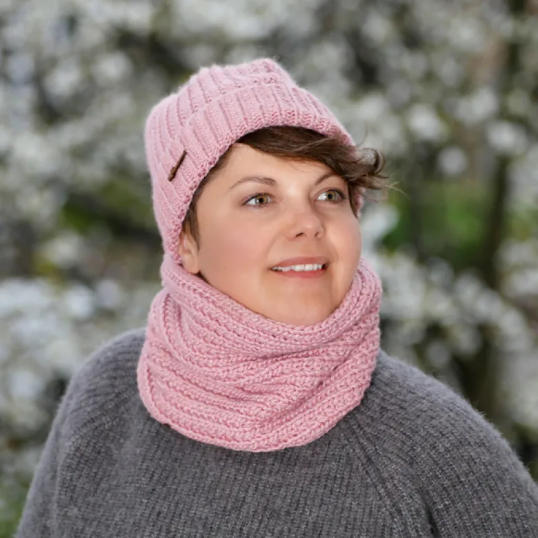 Tour de cou en fibres recyclées Pulse Rose