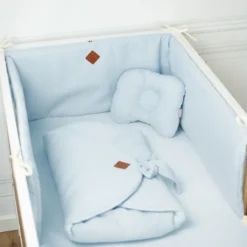 Tour de lit gaze coton nid d'abeille