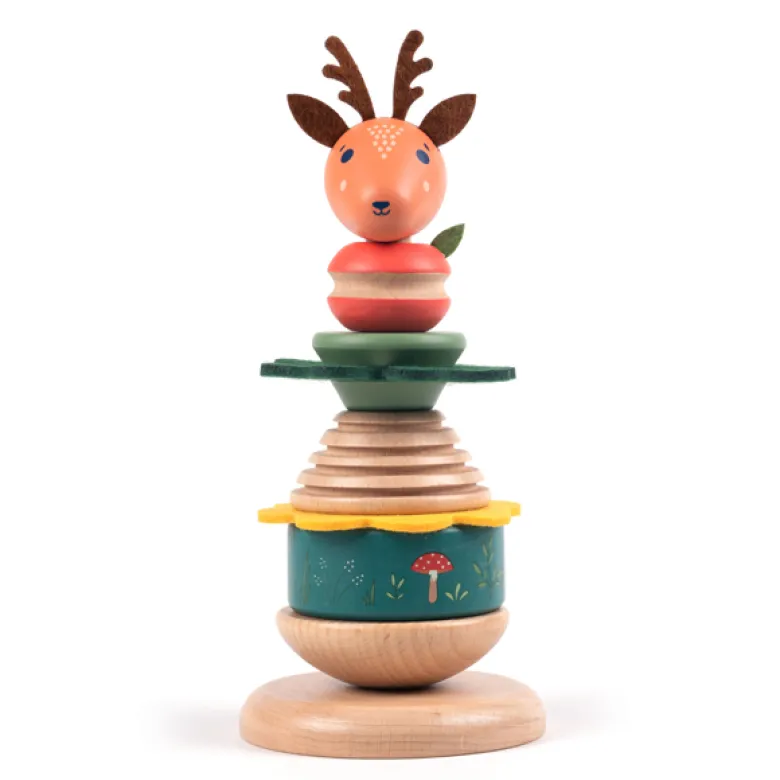 Tour à empiler le petit cerf en bois