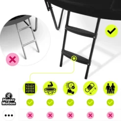 Trampoline géant xxl 487cm (16ft) de jardin- ultra robuste avec filet et échelle