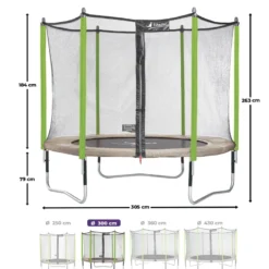 Trampoline jumpi taupe et vert 300