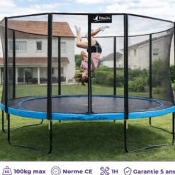 Trampoline punchi bleu 360