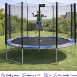Trampoline ralli bleu et gris ø430