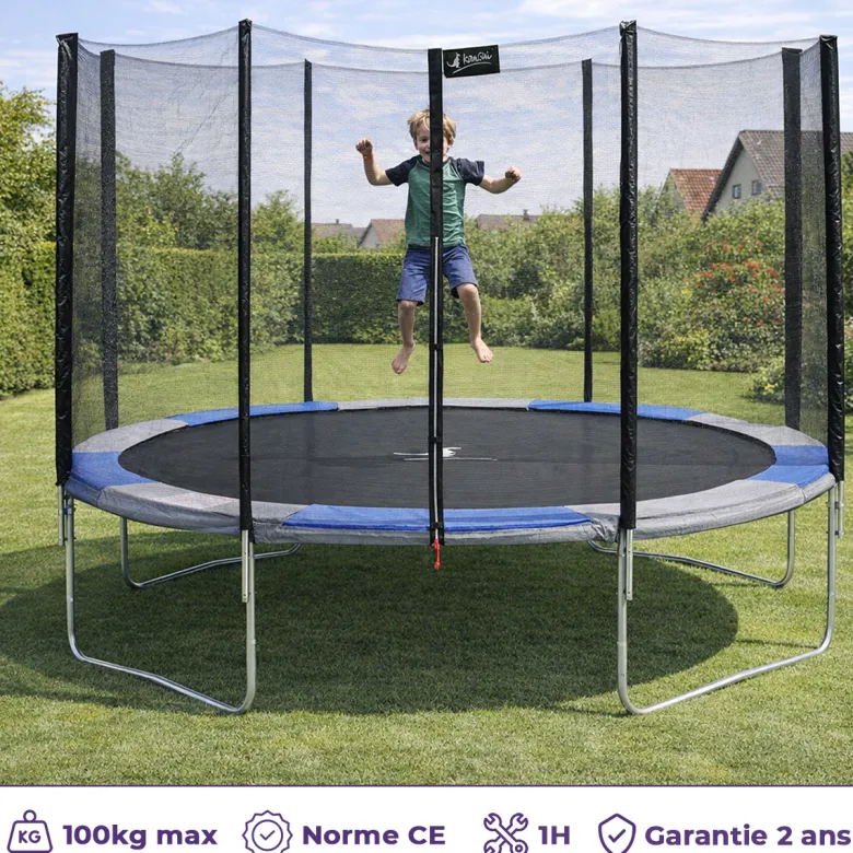 Trampoline ralli bleu et gris ø430