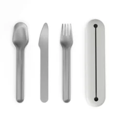 Trio de couverts en inox avec étui en silicone
