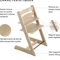 Tripp trapp chaise chêne chêne naturel