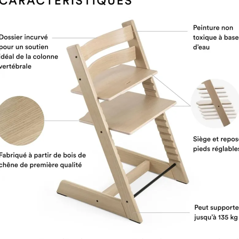 Tripp trapp chaise chêne chêne naturel